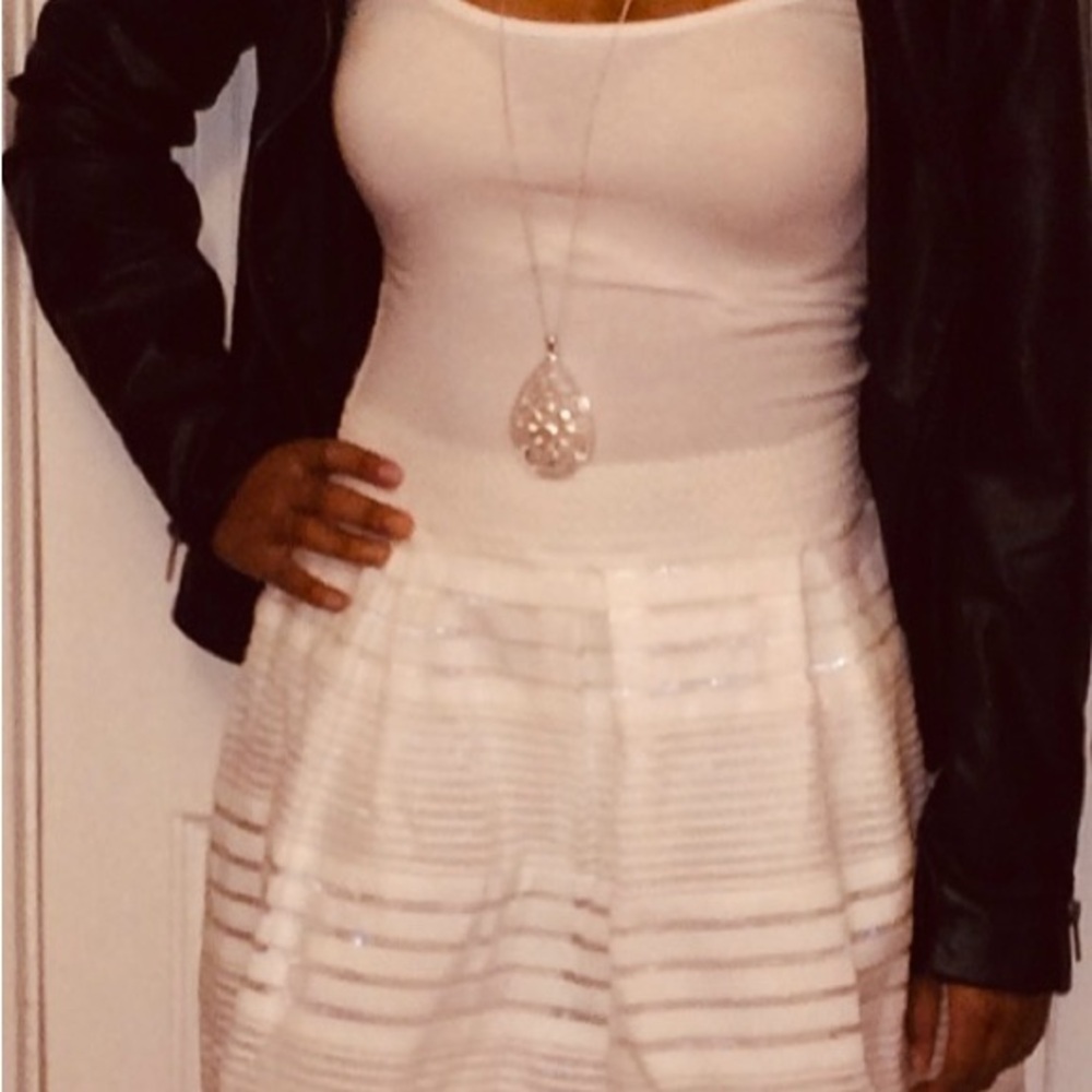 White Stretch Striped Mini